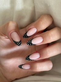 Black Polka Dot French Tip