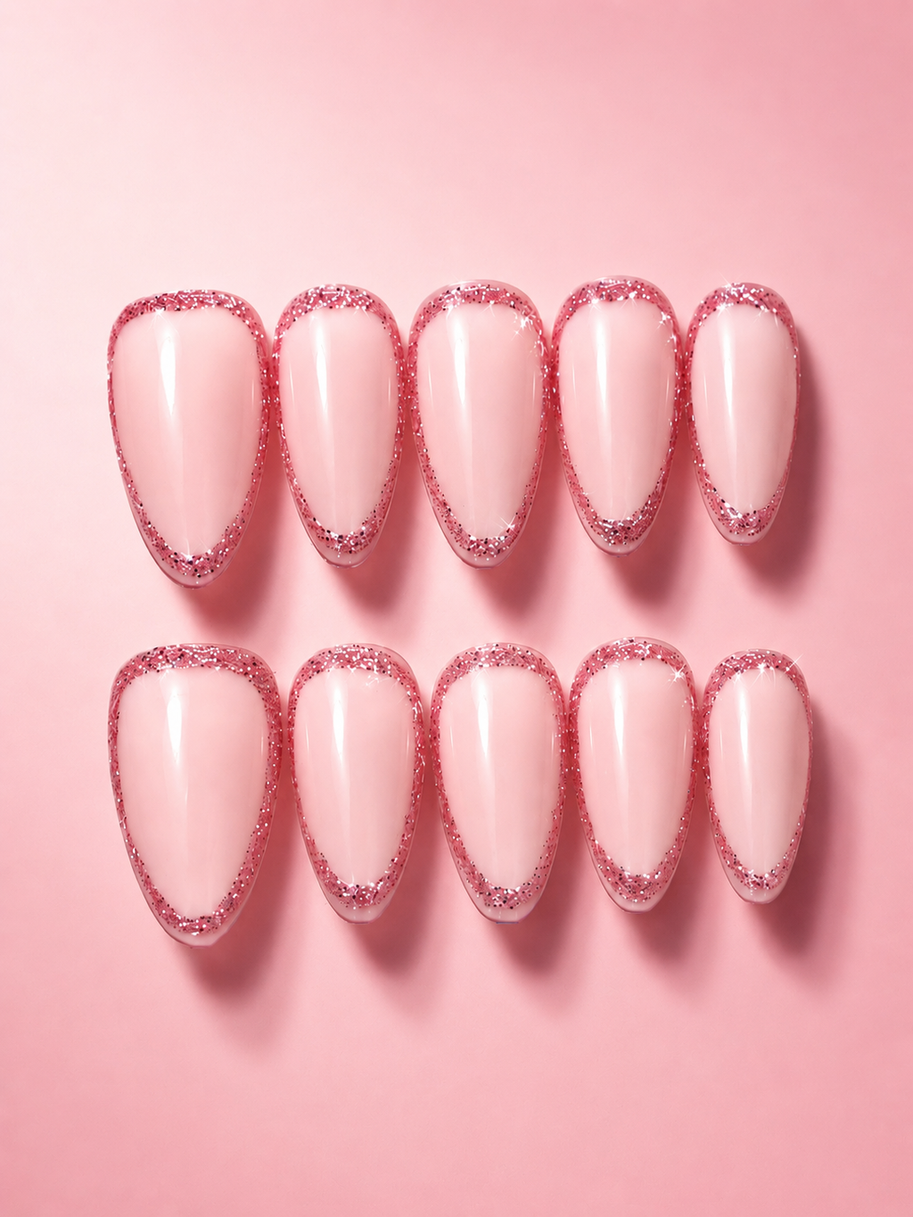 Cotton Candy Glitter French