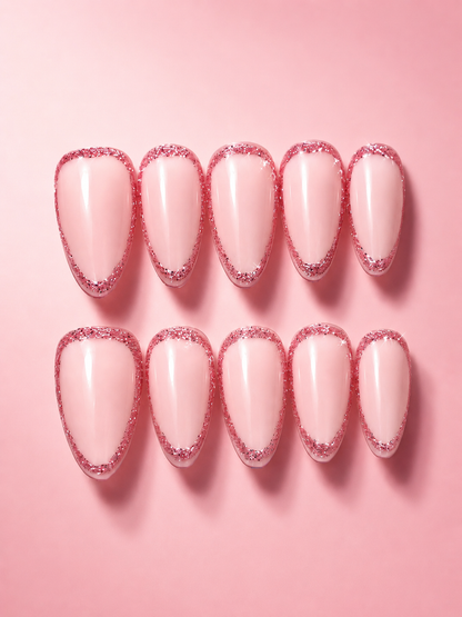 Cotton Candy Glitter French