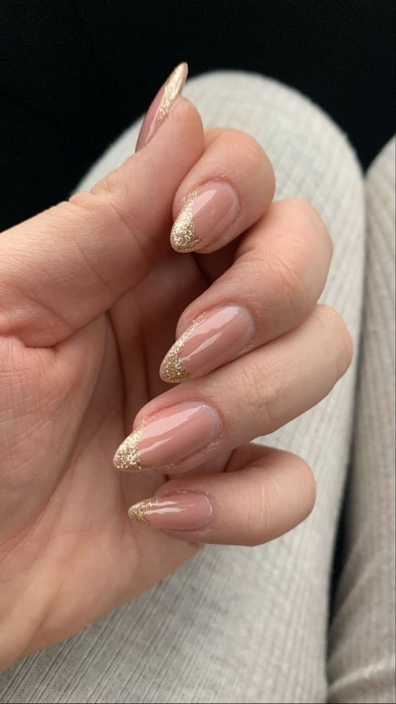 Gold Glitter Tips