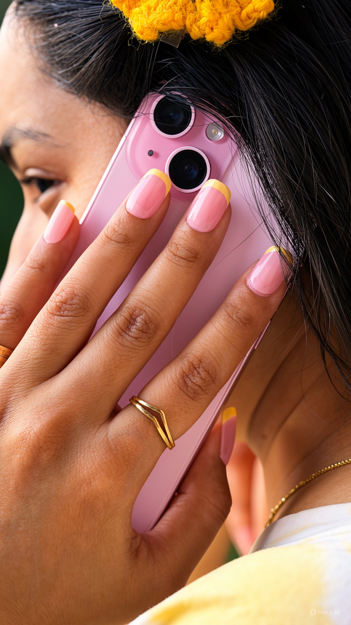Lemon french tips
