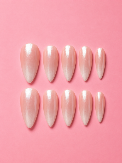 Nude pink Ombre with Chrome